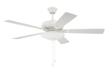 Craftmade ECF111W5-WWOK - 52" Ceiling Fan w/Blades, White Low Profile LED Light Kit