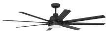 Craftmade RSH65FB8-NWF - Rush 65" 8-Blade Indoor/Outdoor (Wet) Ceiling Fan in Flat Black w/ Flat Black Blades