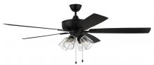Craftmade S104FB5-60FBGW - Super Pro 104 60" 5-Blade Ceiling Fan in Flat Black w/ Flat Black/Greywood Blades