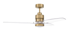 Craftmade SON52SB3-CAP-NWF - Sonnet 52" 3-Blade Ceiling Fan in Satin Brass w/ Clear Acrylic Blades