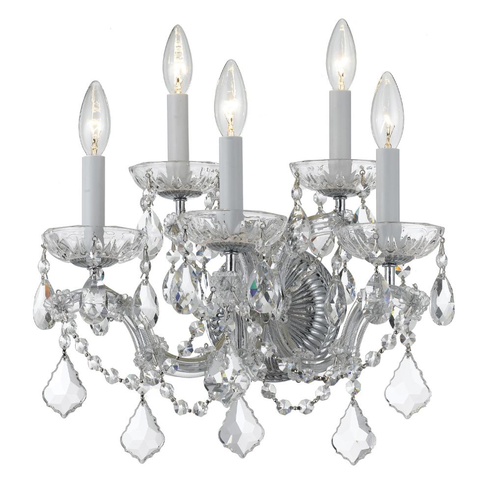 Maria Theresa 5 Light Spectra Crystal Polished Chrome Sconce