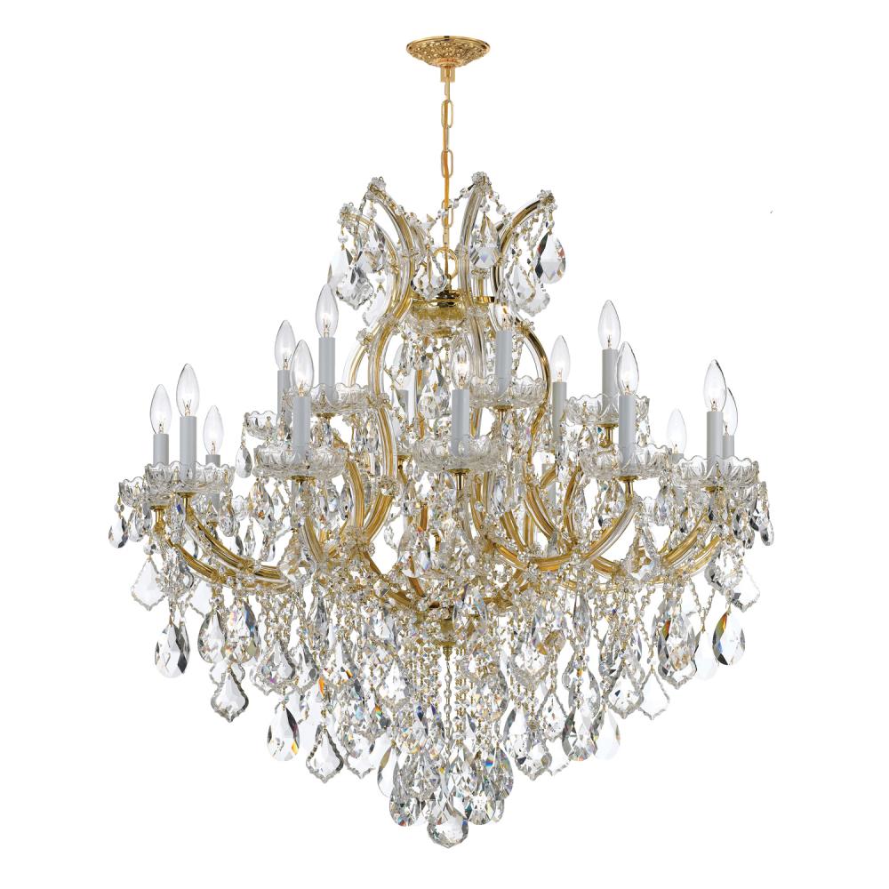 Maria Theresa 19 Light Clear Italian Crystal Gold Chandelier