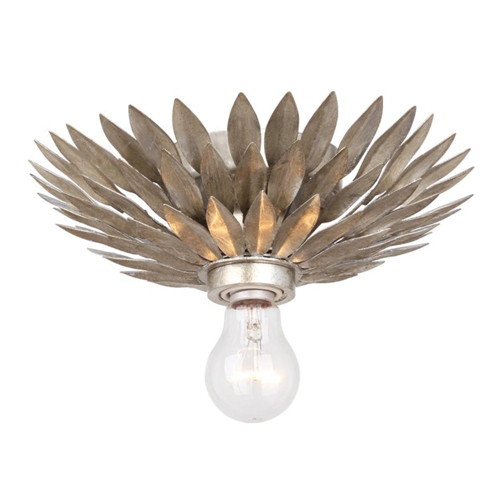 Broche 1 Light Antique Silver Flush Mount