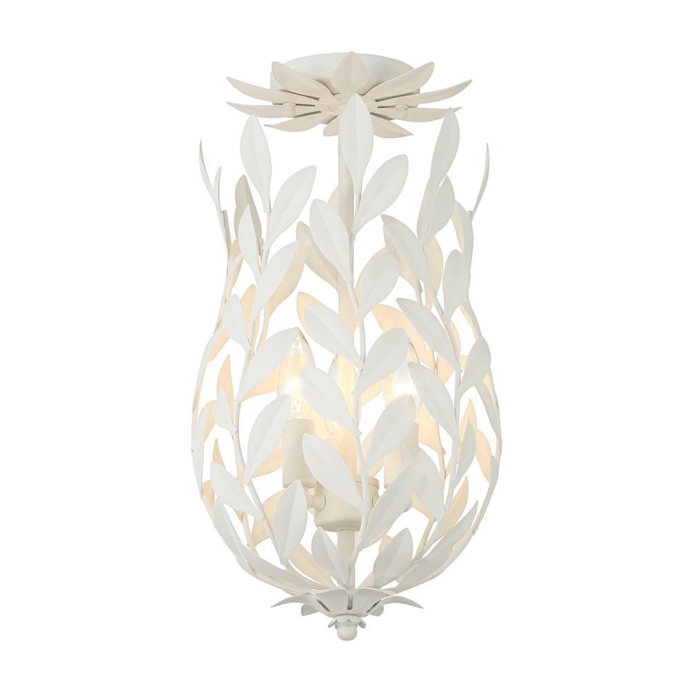 Broche 3 Light Matte White Semi Flush Mount