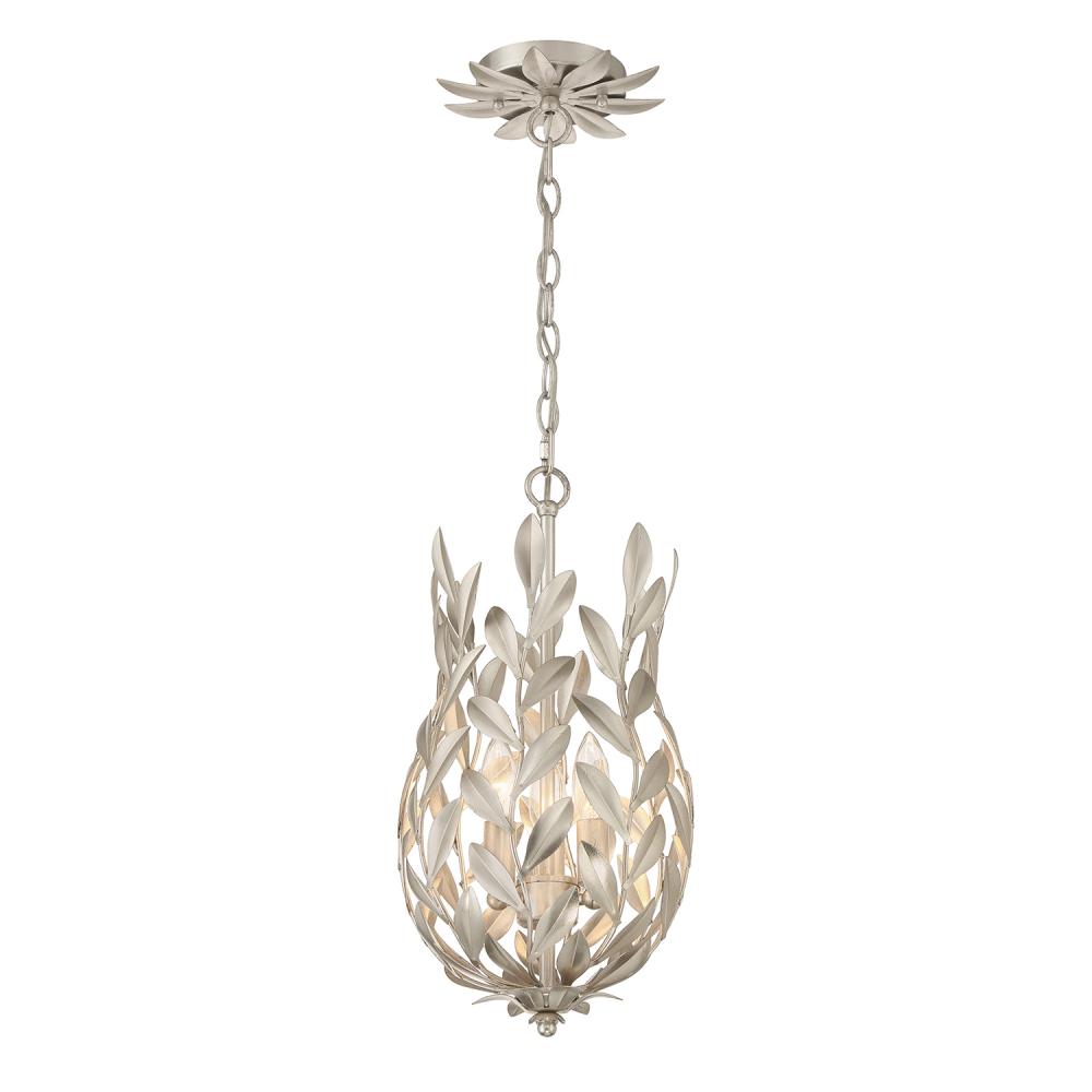 Broche 3 Light Antique Silver Mini Pendant