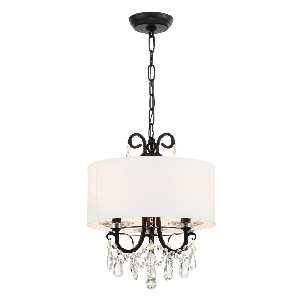 Othello 3 Light Matte Black Mini Chandelier