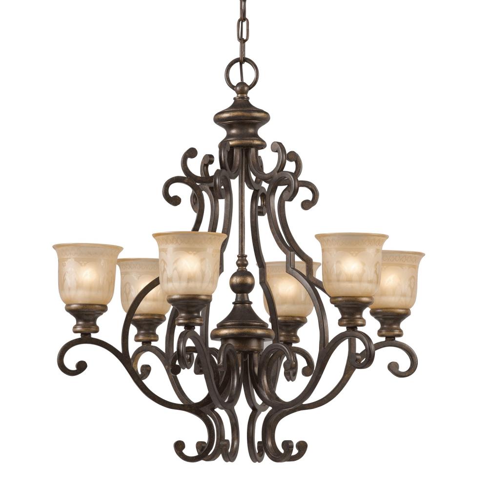 Norwalk 6 Light Bronze Umber Chandelier