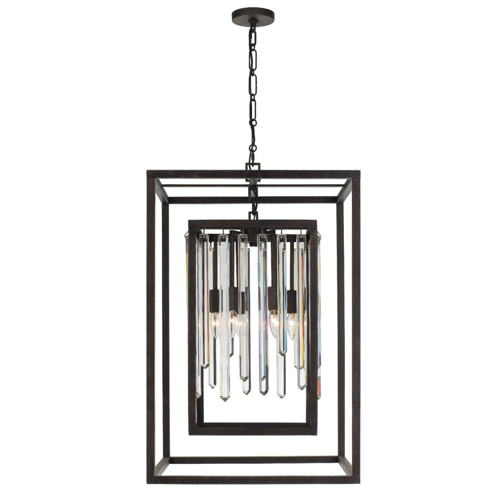 Hollis 6 Light Forged Bronze Chandelier