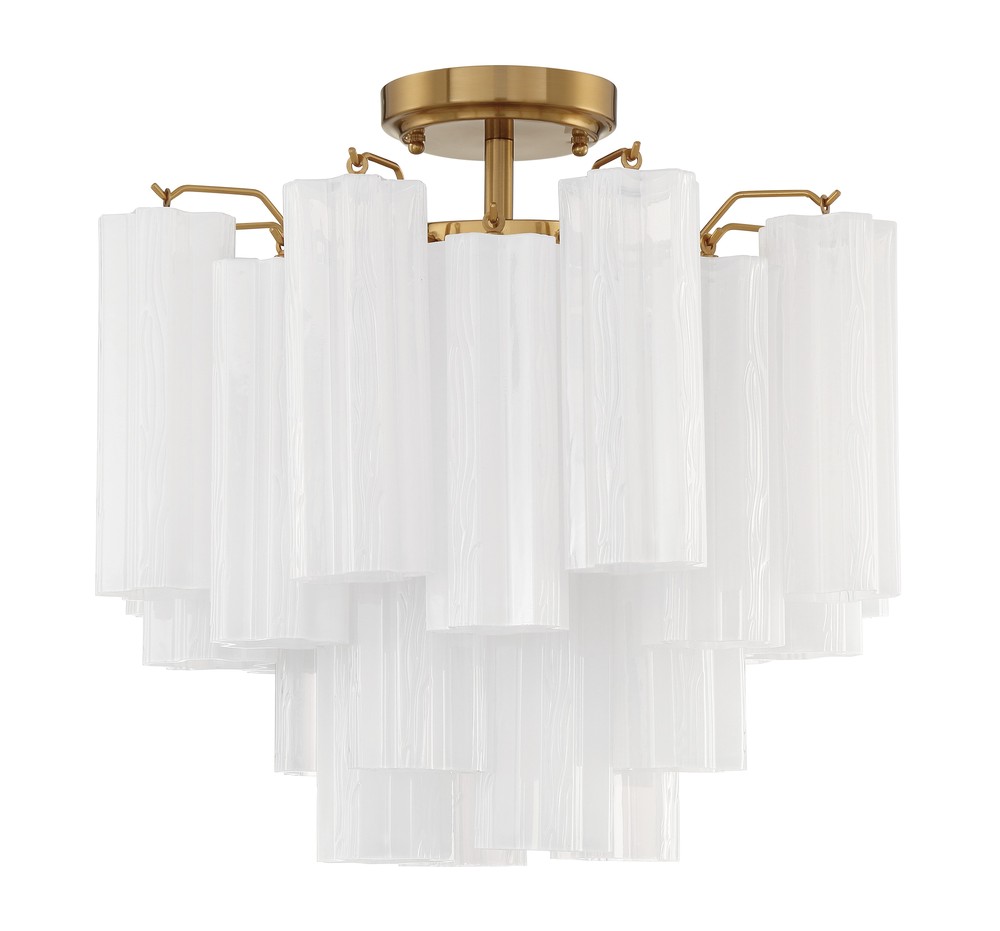 Addis 4 Light Aged Brass Semi Flush Mount