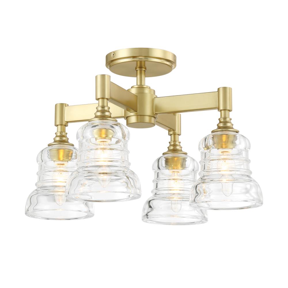 Gregory 17.25'' Aged Brass Semi Flush Mount