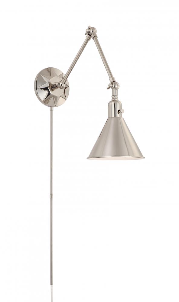 Morgan 7'' Polished Nickel Task Sconce