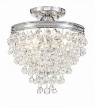 Crystorama 130-CH_CEILING - Calypso 3 Light Crystal Teardrop Polished Chrome Semi Flush Mount