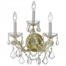 Crystorama 4403-GD-CL-SAQ - Maria Theresa 3 Light Spectra Crystal Gold Sconce