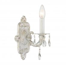 Crystorama 5021-AW-CL-SAQ - Paris Market 1 Light Spectra Crystal Antique White Sconce