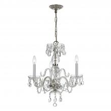 Crystorama 5044-CH-CL-I - Traditional Crystal 3 Light Clear Italian Crystal Polished Chrome Mini Chandelier