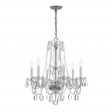  5086-CH-CL-S - Traditional Crystal 6 Light Swarovski Strass Crystal Polished Chrome Chandelier