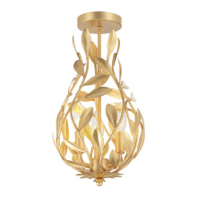 Crystorama 565-GA_CEILING - Broche 9'' Antique Gold Semi Flush Mount