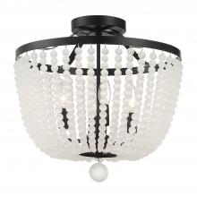 Crystorama 604-MK-FR_CEILING - Rylee 16.5'' Matte Black Frosted Beads Semi Flush Mount