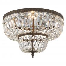 Crystorama 718-EB-CL-SAQ - Crystorama 4 Light Spectra Crystal English Bronze Flush Mount