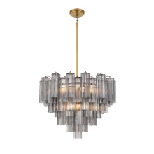 Crystorama ADD-312-AG-SM - Addis 26.75'' Aged Brass Chandelier