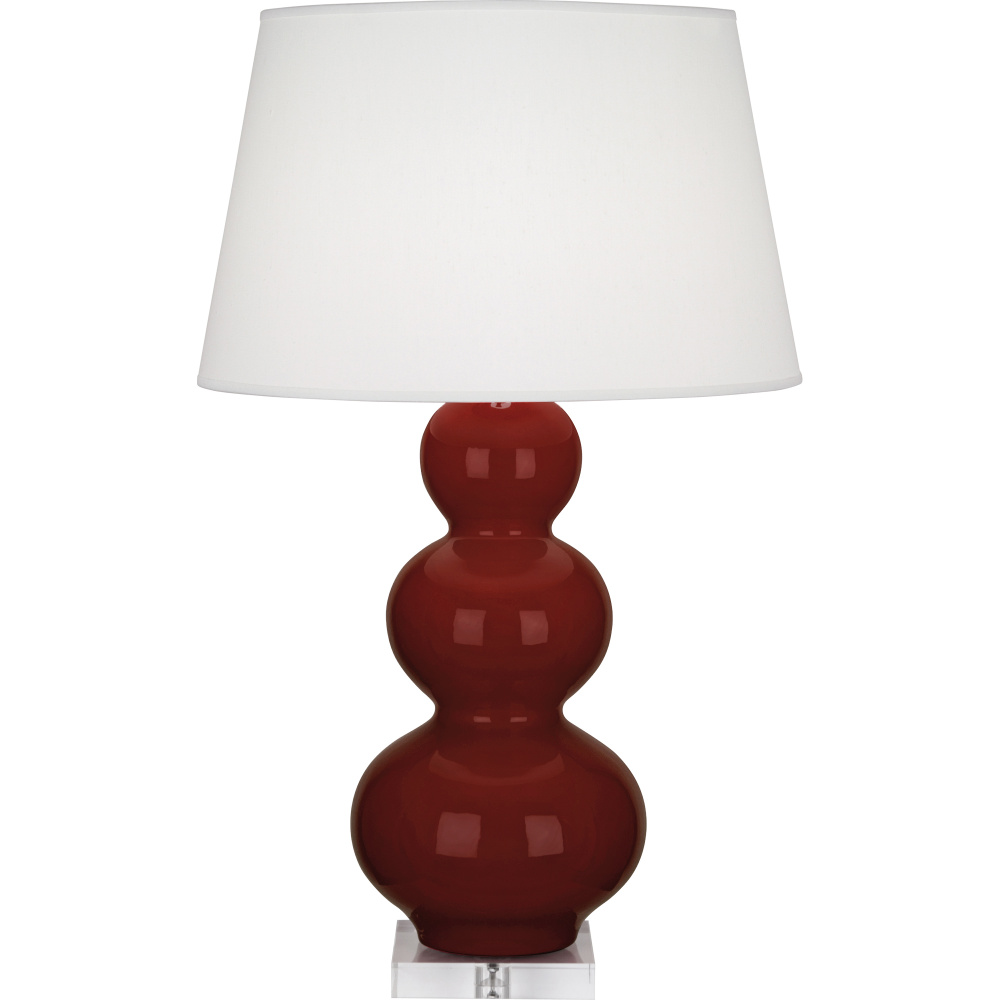 Oxblood Triple Gourd Table Lamp