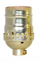 Satco Products Inc. 80/1194 - Short Keyless Socket; 1/8 IPS; Aluminum; Brite Gilt Finish; 660W; 250V; With Set Screw