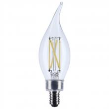 Satco Products Inc. S12508 - 5.5 Watt CA10 LED; Candelabra Base; Clear; 3500K CCT; 120 Volt