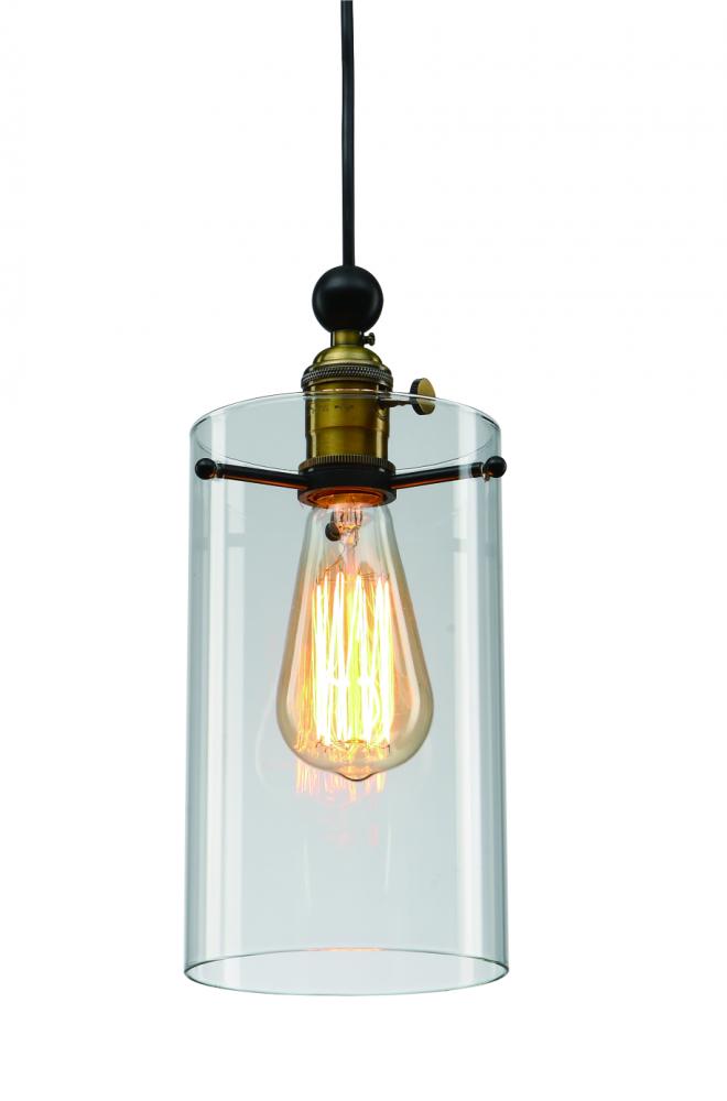 Single Pendant Lighting Black & Brass