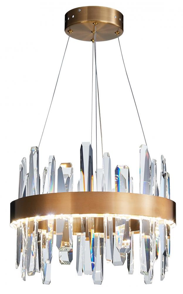 LED Chandelier Stainless Steel & Crystal