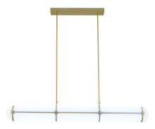 Bethel International BLT109BR - 1-Light Satin Brass LED pendant With A Clear Frosted Glass Shade