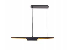 Bethel International CP06 - 2-Light Black Tubed Pendant With A Gold Interior