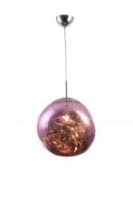 Bethel International DU137P15P - 1-Light Chrome Pendant With A Pink Acrylic Shade