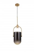 Bethel International DU154P21G - 1-Light Gold Pendant With A Smoke Glass Shade