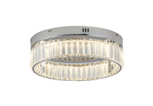 Bethel International GL448FM16CH - 1-Light Chrome Dimmable LED Flush Mount With Clear Crystals