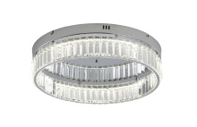 Bethel International GL449FM20CH - 1-Light Chrome Dimmable LED Flush Mount With Clear Crystals