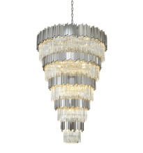 Bethel International MU66C43CH - 60-Light Chrome Stainless Steel Chandelier With Clear Crystals