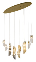 Bethel International ZP145C48BR - 16-Light Brass Chandelier With Clear, Smoke, And Amber Glass Accents