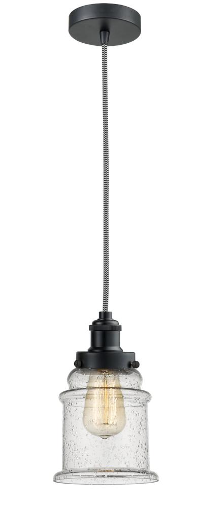 Edison - 1 Light - 8 inch - Matte Black - Cord hung - Mini Pendant