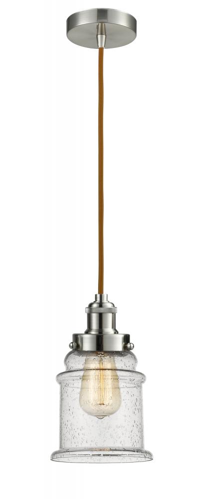 Edison - 1 Light - 8 inch - Satin Nickel - Cord hung - Mini Pendant