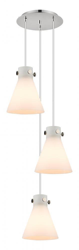 Newton Cone - 3 Light - 16 inch - Polished Nickel - Multi Pendant