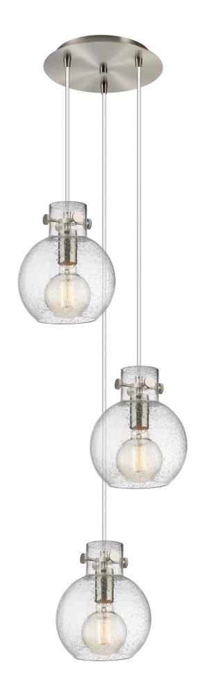 Newton Sphere - 3 Light - 16 inch - Brushed Satin Nickel - Cord hung - Multi Pendant