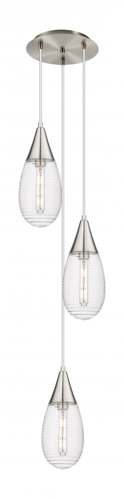 Malone - 3 Light - 14 inch - Brushed Satin Nickel - Multi Pendant