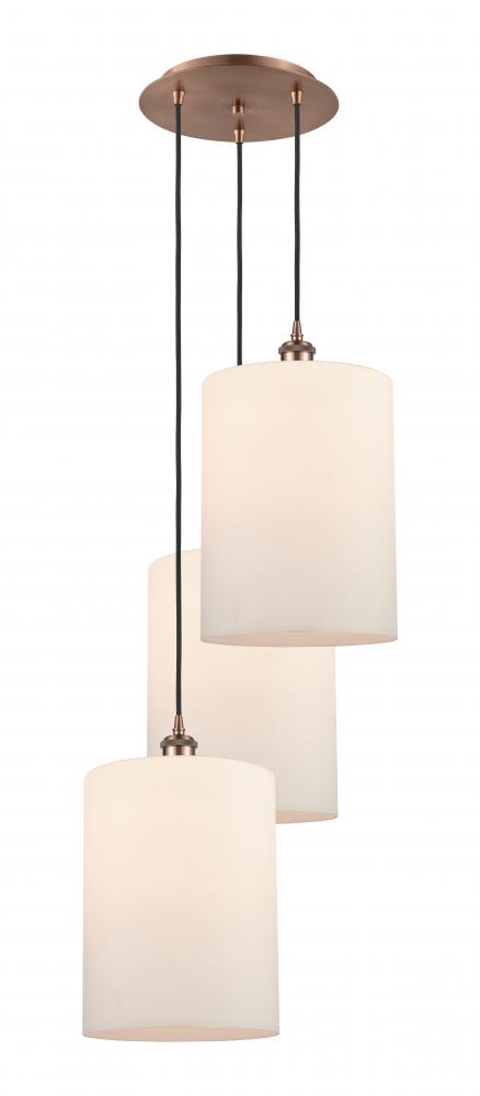 Cobbleskill - 3 Light - 16 inch - Antique Copper - Cord Hung - Multi Pendant