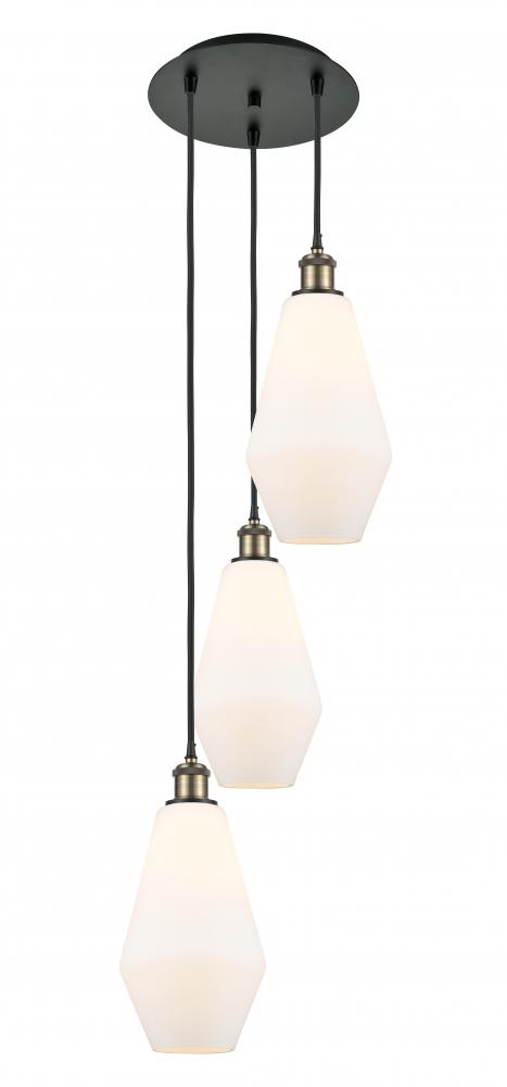 Cindyrella - 3 Light - 14 inch - Black Antique Brass - Cord Hung - Multi Pendant