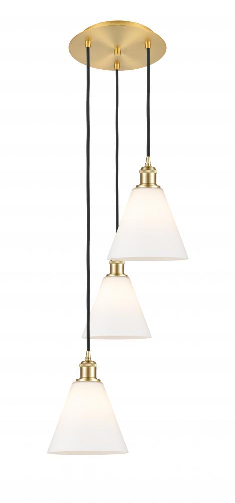 Berkshire - 3 Light - 15 inch - Black Antique Brass - Cord Hung - Multi Pendant