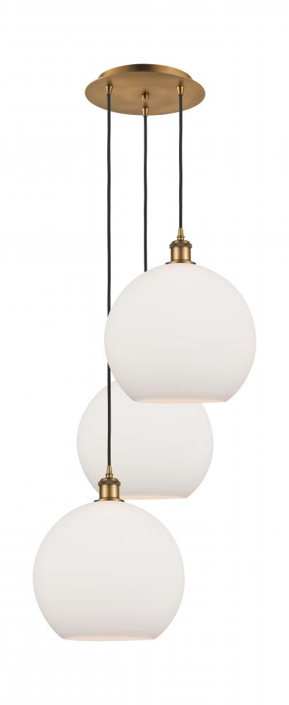 Athens - 3 Light - 18 inch - Brushed Brass - Cord Hung - Multi Pendant