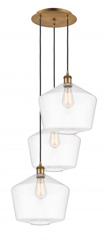 Cindyrella - 3 Light - 19 inch - Brushed Brass - Cord Hung - Multi Pendant