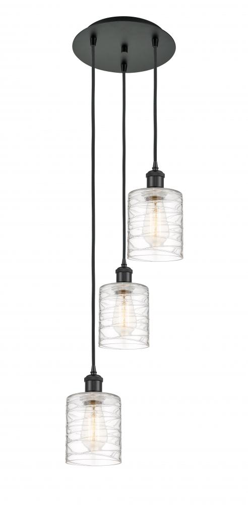 Cobbleskill - 3 Light - 12 inch - Matte Black - Cord Hung - Multi Pendant