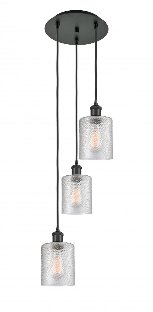 Cobbleskill - 3 Light - 12 inch - Matte Black - Cord Hung - Multi Pendant