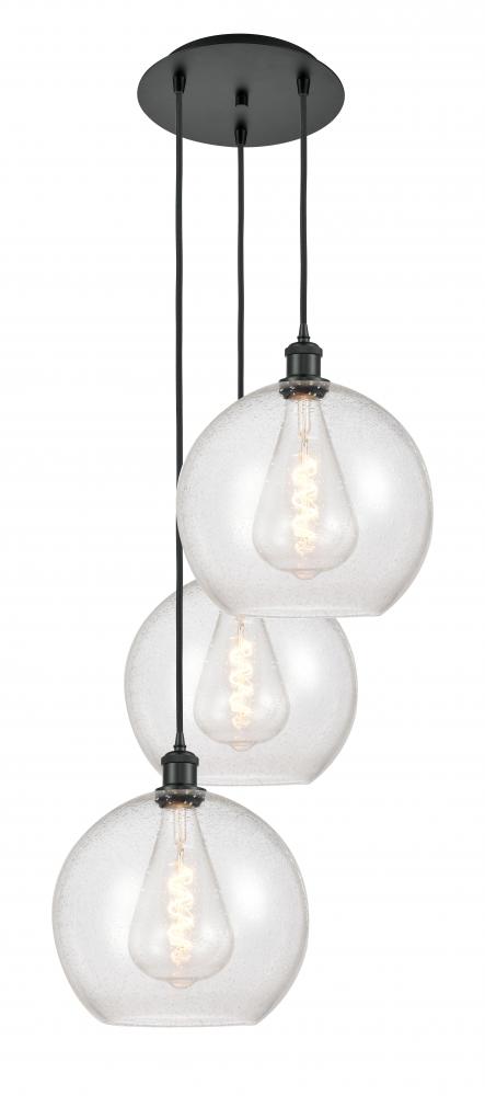 Athens - 3 Light - 18 inch - Matte Black - Cord Hung - Multi Pendant